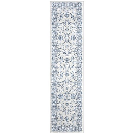 Safavieh 2 x 12 ft. Brentwood Power Loomed Runner Area Rug Light Grey & Blue BNT854G-212